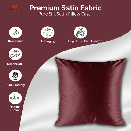Luxury Satin Silk Cushion case – Cooling, Breathable, Frizz-Control Cushion Cover for Healthy Sleep
