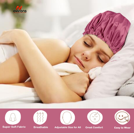 Silk Hair Bonnet with Adjustable Fit, Eyemask & Scrunchies – Perfect for Beautiful Hair