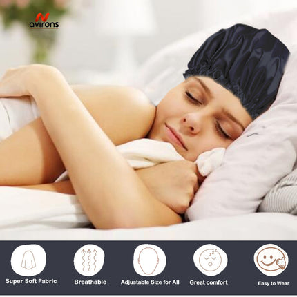 Satin Silk Sleep Cap with Matching Eye Mask – Stylish Hair Protection for Every Sleeper