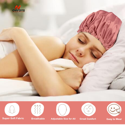 Satin Silk Sleep Cap & Eye Mask Duo – Ideal for Hair Care & Sweet Dreams
