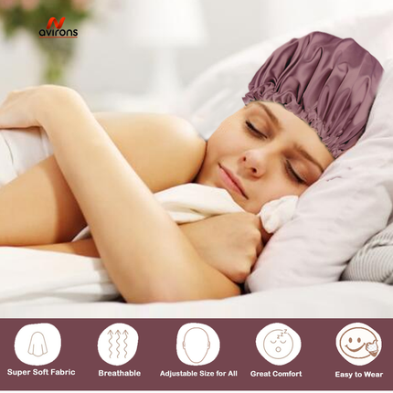 Silk Sleep Bonnet with Eye Mask – Premium Satin Hair Protection for a Restful Night's Sleep