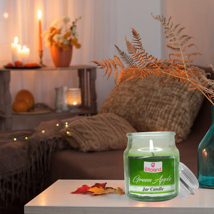 Green Apple Scented Candle in Glass Jar – Ideal for Home, Gifting & Relaxation