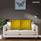 Zippered Elegance Decorative Banarasi Cushion Cover Yellow Color Pack of 2-16x16 inch