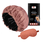 Satin Silk Sleep Cap & Eye Mask Duo – Ideal for Hair Care & Sweet Dreams