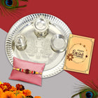 silver puja thali, silver puja rakhi thali, rakhi thali for gifting, pooja thali , 