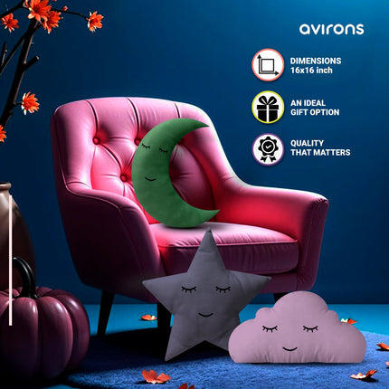 Cloud, Moon, and Star Plush Pillow Set – Soft, Hypoallergenic Decorative Throw Pillows for Nursery & Kids’ Room Décor