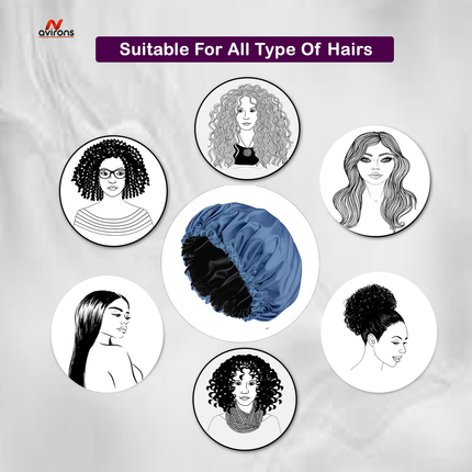 Satin Silk Sleep Cap with Eyemask & Scrunchies – The Ultimate Hair Care Set for Nighttime