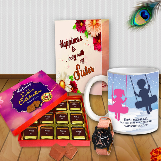 Sister-themed coffee mug with colorful printed design and affectionate message, ideal for gifting moments of love.