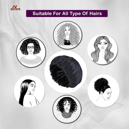 Satin Silk Sleep Cap & Eyemask Set with Scrunchies – Style and Comfort for Hair Protection