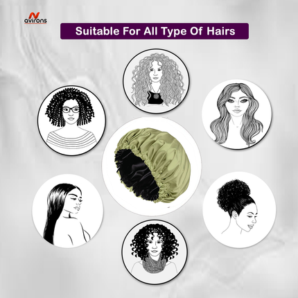 Premium Silk Sleep Cap with Coordinating Eye Mask – Gentle on Hair & Eyes for a Cozy Night