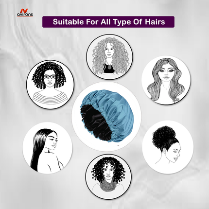 Silky Sleeping Cap with Eye Mask – Ultimate Hair Protection & Sleep Experience