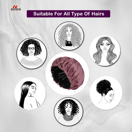 Silk Sleep Bonnet with Eye Mask – Premium Satin Hair Protection for a Restful Night's Sleep
