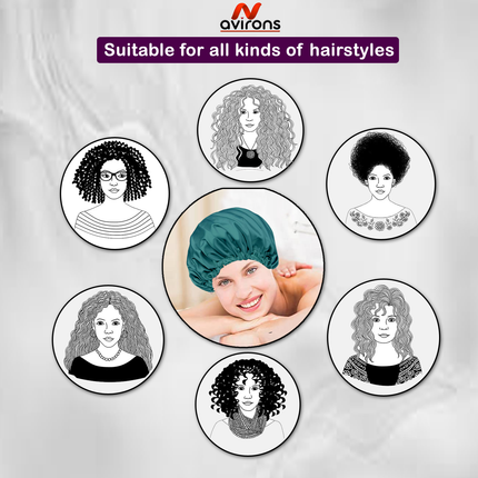 Luxury Satin Silk Sleeping Cap with Eyemask and Scrunchies – Adjustable for Ultimate Comfort