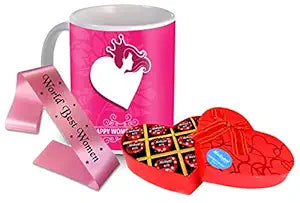 Women’s Day Gift Set
Chocolate and Mug Combo
Elegant Women’s Day Sash
Empowering Gift for Women