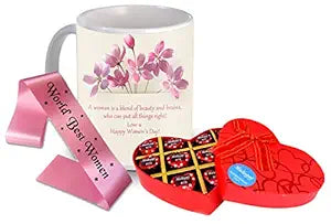 Women’s Day Gift Set
Chocolate and Mug Combo
Elegant Women’s Day Sash
Empowering Gift for Women
Thoughtful Present for Her