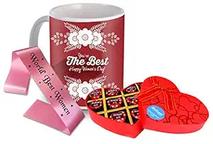 Women’s Day Gift Set
Chocolate and Mug Combo
Elegant Women’s Day Sash