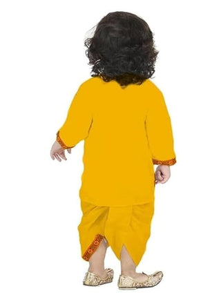 Baby Krishna Dress for Janmashtami - Kids Kurta Dhoti Costume Set for Boys, Traditional Krishna Outfit for Fancy Dress & Festival