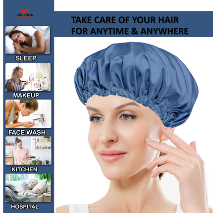 Satin Silk Sleep Cap with Eyemask & Scrunchies – The Ultimate Hair Care Set for Nighttime