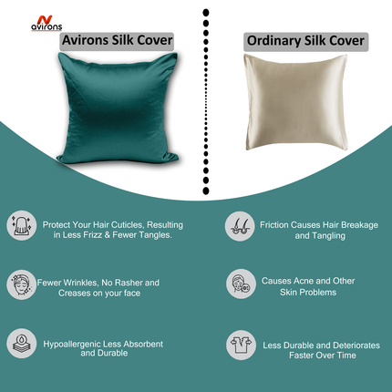 Satin Silk Cushion case – Wrinkle-Resistant, Cooling Cushion Cover for Hair & Skin Protection-16x16 Inch