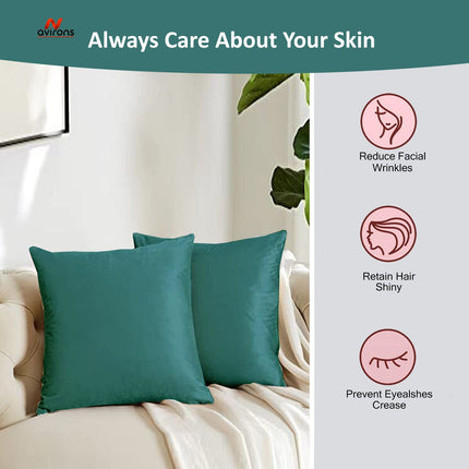 Satin Silk Cushion case – Wrinkle-Resistant, Cooling Cushion Cover for Hair & Skin Protection-16x16 Inch