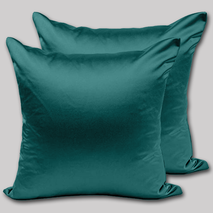 Premium Satin Cushion Cover - Decorative Cushion Cover with Smooth Finish, Zipper, Dark Tone