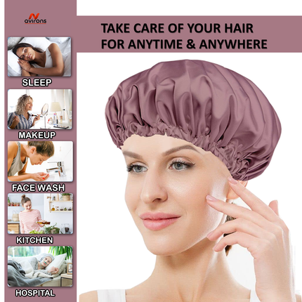 Silk Sleep Bonnet with Eye Mask – Premium Satin Hair Protection for a Restful Night's Sleep