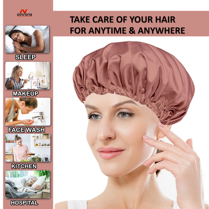Satin Silk Sleep Cap & Eye Mask Duo – Ideal for Hair Care & Sweet Dreams