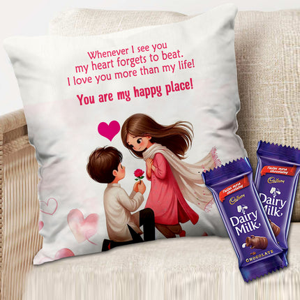 Printed Cushion for Married Couple - Gift Cushion for Husband and Wife, Romantic Home Décor