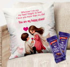 Printed Cushion for Married Couple - Gift Cushion for Husband and Wife, Romantic Home Décor