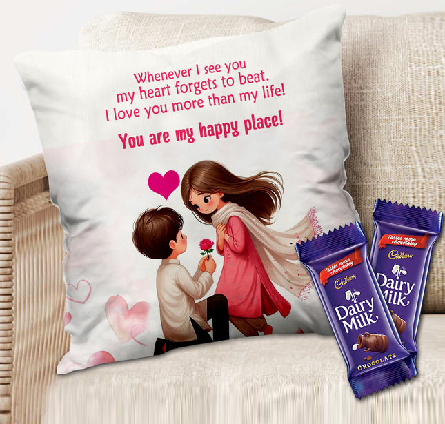 Printed Cushion for Married Couple - Gift Cushion for Husband and Wife, Romantic Home Décor