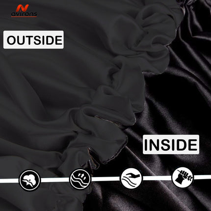 Luxury Adjustable Silk Sleep Cap with Eyemask & Scrunchies – Keep Your Hair Safe While Sleeping