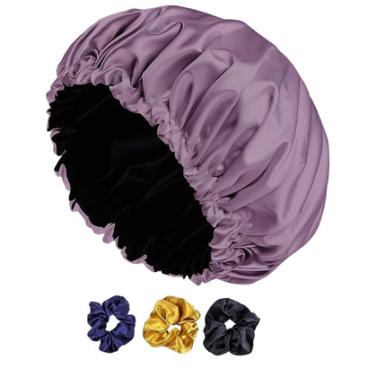 Silk Satin Bonnet Sleeping Cap – Double Layer, Adjustable, Hair Protection for Women, Curly & Natural Hair