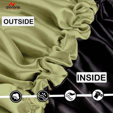 Premium Silk Sleep Cap with Coordinating Eye Mask – Gentle on Hair & Eyes for a Cozy Night