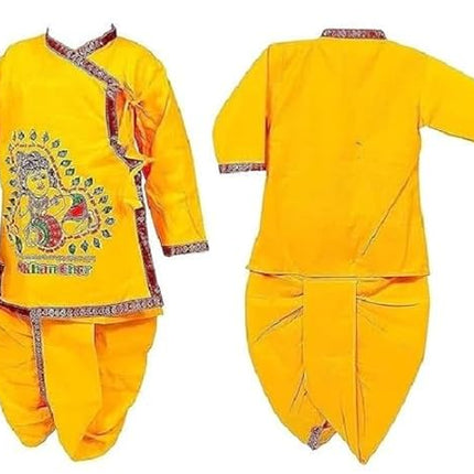 Baby Krishna Dress for Janmashtami - Kids Kurta Dhoti Costume Set for Boys, Traditional Krishna Outfit for Fancy Dress & Festival
