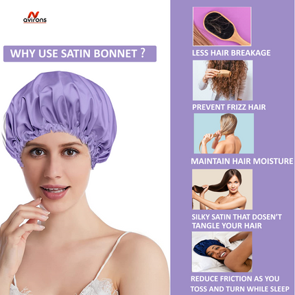 Satin Silk Sleeping Cap with Eye Mask – Luxurious Comfort for Hair Care and Beauty Sleep
