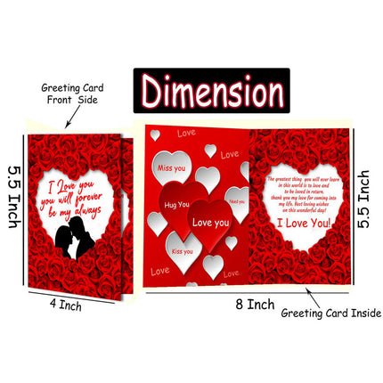 Romantic Gift for Wife, Girlfriend - Kiss Day Love Gift, Gift for Kiss Day -Printed Cushion, Artificial Rose & Love Card