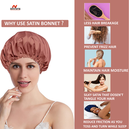 Satin Silk Sleep Cap & Eye Mask Duo – Ideal for Hair Care & Sweet Dreams