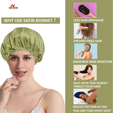 Satin Silk Sleep Cap & Eyemask Combo with Scrunchies – Protect Your Hair in Style!