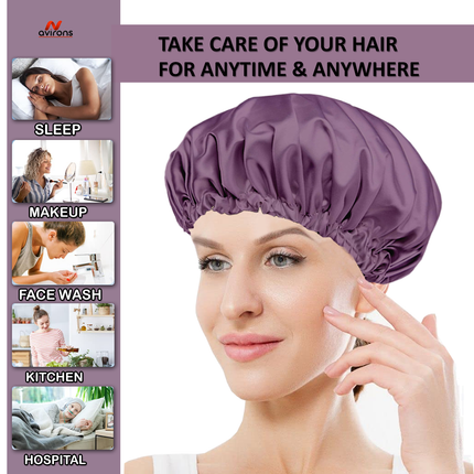 Satin Silk Sleep Bonnet Set: Adjustable Cap with Eyemask & Scrunchies for Luxurious Hair Care