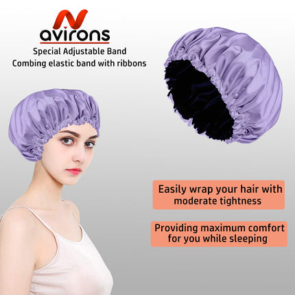 Double Layer Silk Satin Bonnet – Adjustable Sleep Cap for Hair Care, Smooth and Gentle on All Hair Types