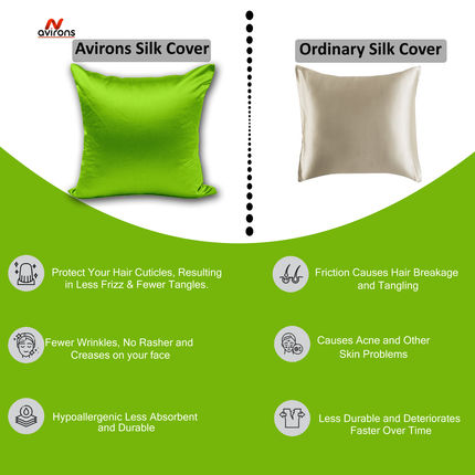 Premium Satin Silk Cushion Cover – Anti-Wrinkle, Hypoallergenic Cushioncase for Hair & Skin, Soft & Smooth-16x16 Inch