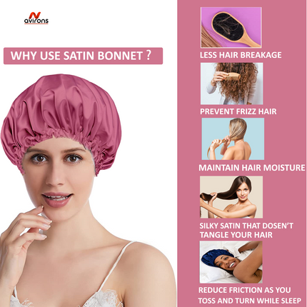 Luxury Satin Silk Sleep Cap & Eye Mask – Comfort and Style for a Restful Night