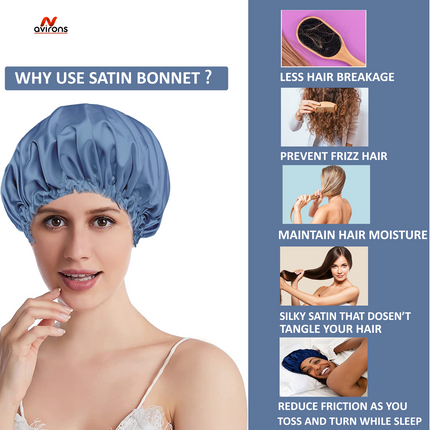 Satin Hair Bonnet and Eye Mask – Soft, Breathable, and Perfect for a Good Night’s Sleep