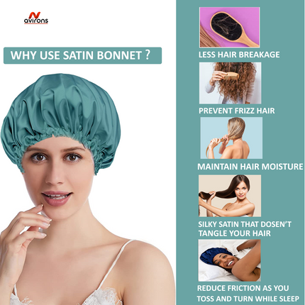 Elegant Satin Sleeping Bonnet & Eye Mask – Silky Soft Comfort for Hair Protection & Relaxation