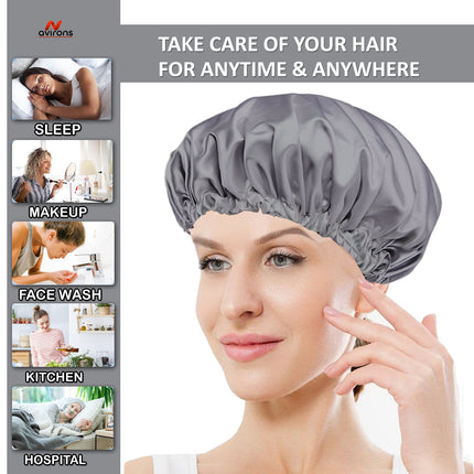 Satin Silk Bonnet with Eyemask and Scrunchies – Adjustable Hair Care Solution for Sleep