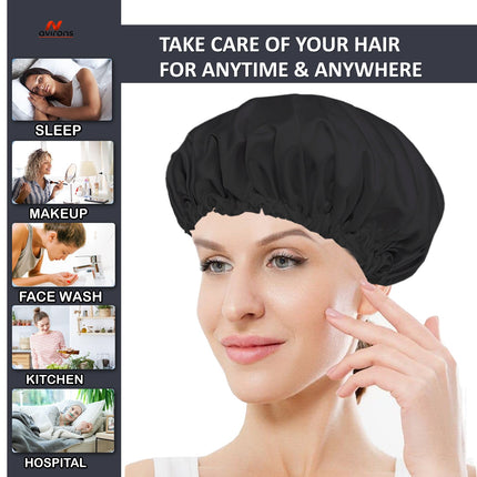 Luxury Adjustable Silk Sleep Cap with Eyemask & Scrunchies – Keep Your Hair Safe While Sleeping