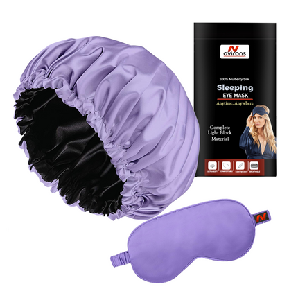 Satin Silk Sleeping Cap with Eye Mask – Luxurious Comfort for Hair Care and Beauty Sleep