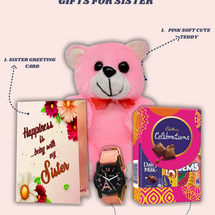 Raksha Bandhan Gift for Sister with Chocolate - Unique Rakhi Hamper for Sister with Chocolate