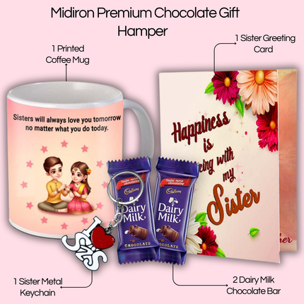 Gift for Sister – Printed Mug from Brother or Sister, Daily Use Ceramic Coffee Mug for Tea