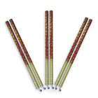 Dandiya Sticks 14 Inch Set of 3 Pairs for Navratri Celebrations - Wooden Bandhani Print Dandiya